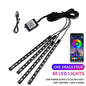 Neon LED Car Interior Ambient Light Kit – RGB Foot Strip Lighting with APP & Remote Control, Music Sync Car Decor Lamp