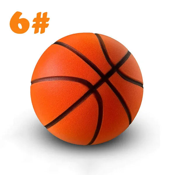 Silent Foam Basketball for Indoor Play — Airless, Sizes 5/6/7