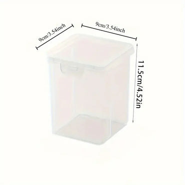 1Pc Stackable Transparent Hair Accessory Storage Box with Snap Lid - Dustproof, Waterproof, Plastic Organizer for Jewelry