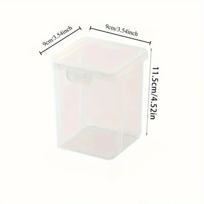 1Pc Stackable Transparent Hair Accessory Storage Box with Snap Lid - Dustproof, Waterproof, Plastic Organizer for Jewelry
