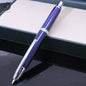 Push-Button Retractable Fountain Pen — Metal Body, Clip & Converter, EF/F Nib 0.5mm (0.02in) — Black/White