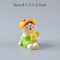 ZAKKA Cute Drinking Cat Figuines Shiba Inu Soak In The Bath Resin Model Pomelo Tree Fairy Garden Home Desktop Decoration gifts