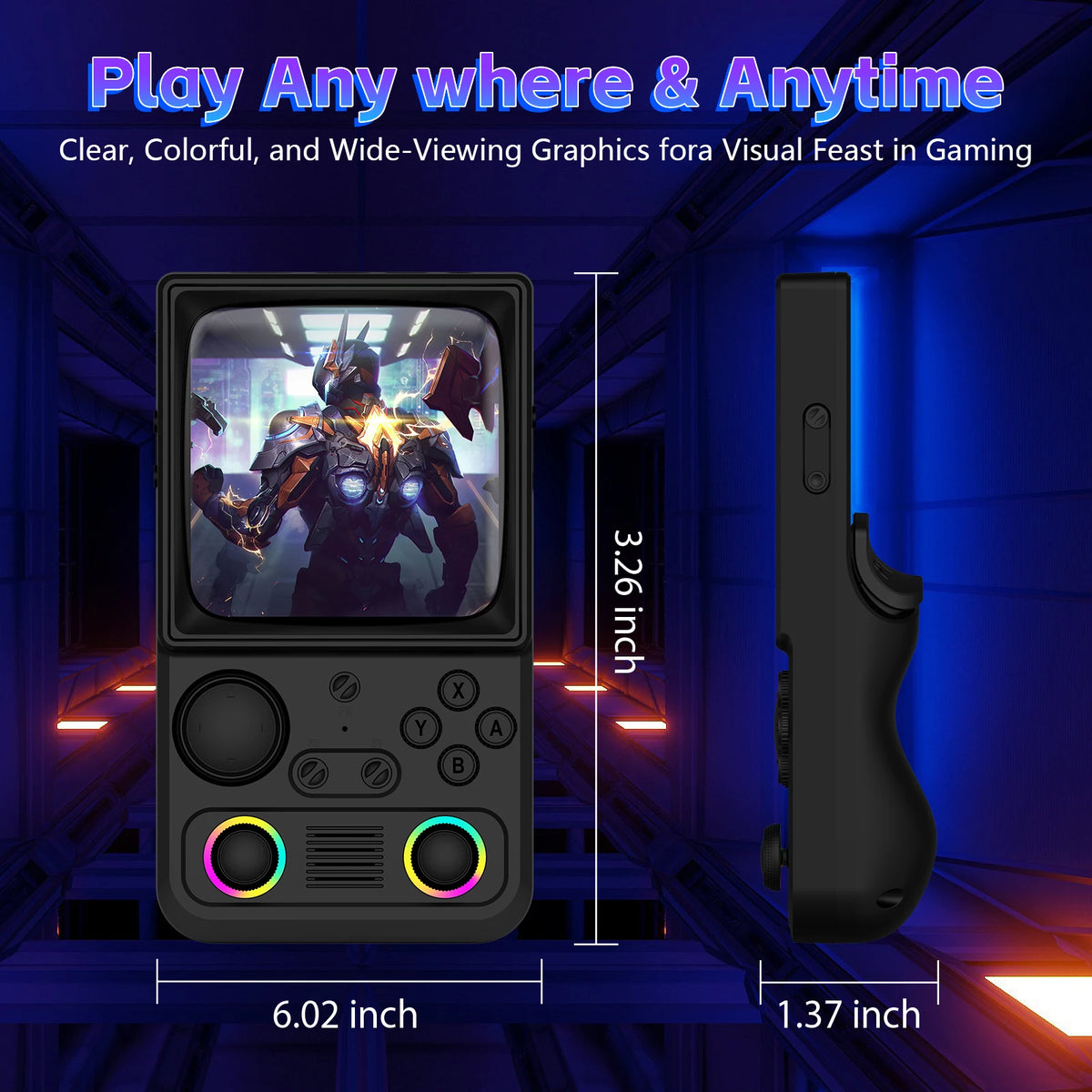 AISLPC RG40 MAX Retro Handheld Game Console - Hall Effect Joysticks, 22000+ Games, 4.0" IPS, EmuELEC, Wi-Fi, 64/128GB
