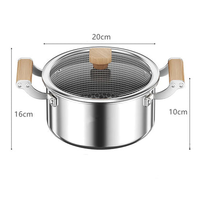 Stainless Steel Soup Pot Wok Honeycomb Non-stick Pot with lid Frying Pan Home Hot Pot Induction Cooker Gas Stove Universal Pan