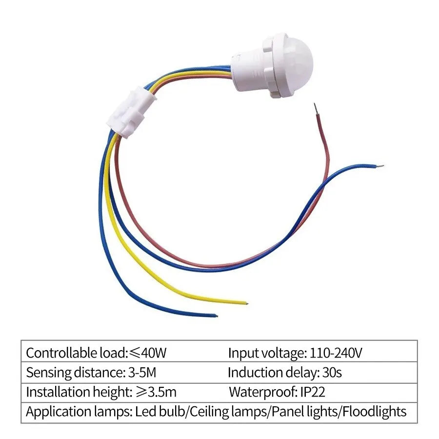 Smart PIR Sensor Detector Switch 110V 220V Human Body Infrared Auto On Off Light For LED Lamp Ceiling Light Panel Lights