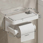 No-Drill Aluminum Toilet Paper Holder – Wall-Mounted Adhesive or Screw Tissue Rack, Rust-Resistant Bathroom Accessory