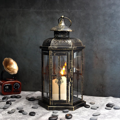 Vintage Nordic Metal Hanging Candle Lantern – Indoor & Outdoor Decor