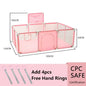 Baby Playpen Indoor Play Yard with Basketball Hoop, Activity Fence for Toddlers