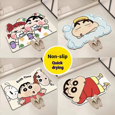Cartoon Anime Quick-Dry Bath Mat – Soft Absorbent Shower Rug for Bathroom & Home Gifts