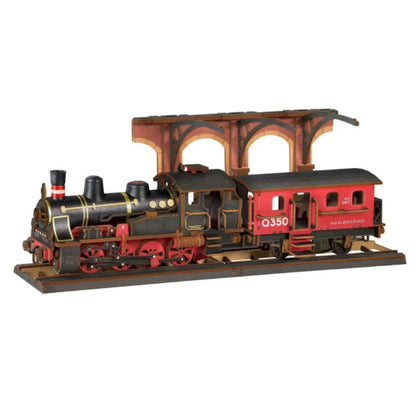 Robotime Steam Train 3D Wooden Model Kit – 405-Piece DIY Puzzle for Adults & Teens