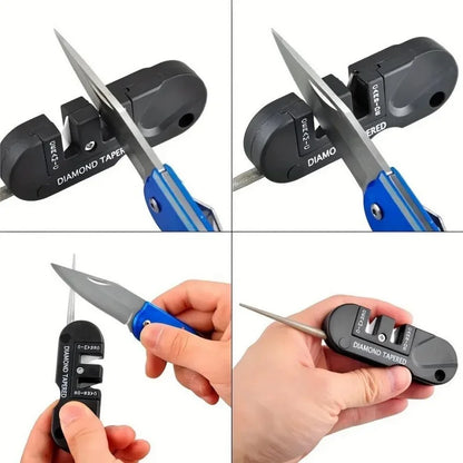Portable Tungsten Carbide & Ceramic Knife Sharpener - Pocket Whetstone for Camping & Outdoor