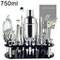 13-22 Pc Boston Cocktail Bar Tool Set – Stainless Steel Shakers 750ml/600ml with Acrylic Holder