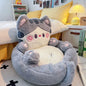 Toddler Convertible Sofa Bed Plush Kids Armchair with Removable Washable Cover for Nursery & Playroom, Gray/Black/White