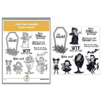 Halloween Transparent Silicone Stamp Set, Coded Designs