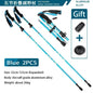 3-Section Adjustable Aluminum Trekking Poles with EVA Grip & Carbon-Tungsten Tips, 32–125 cm (12.6–49.2 in)