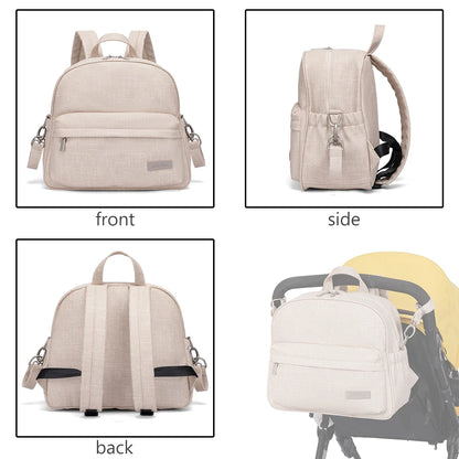 Stylish Waterproof Diaper Backpack for Women — Large Capacity Multi-Functional Nappy Changing Bag with 2 Straps