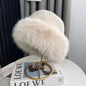 Fluffy Fur Fisherman Hat For Women Winter Plush Ear Protection Cap Windproof Warm Female Panama Caps Solid Fashion Bucket Hat