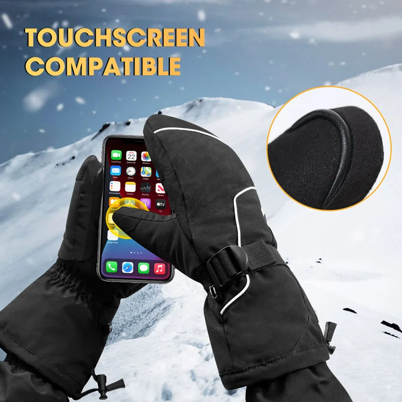 SNOW DEER Electric Heated Gloves – Rechargeable Battery, 3-Gear Heating, Full Hand & Finger Warmth for Men & Women, Sizes XS–XXL