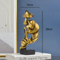 Home Decor Thinker Statue Sculpture Silence Is Gold Figurines Resin Retro  For Office Study Living Room Abstract Face Ornaments