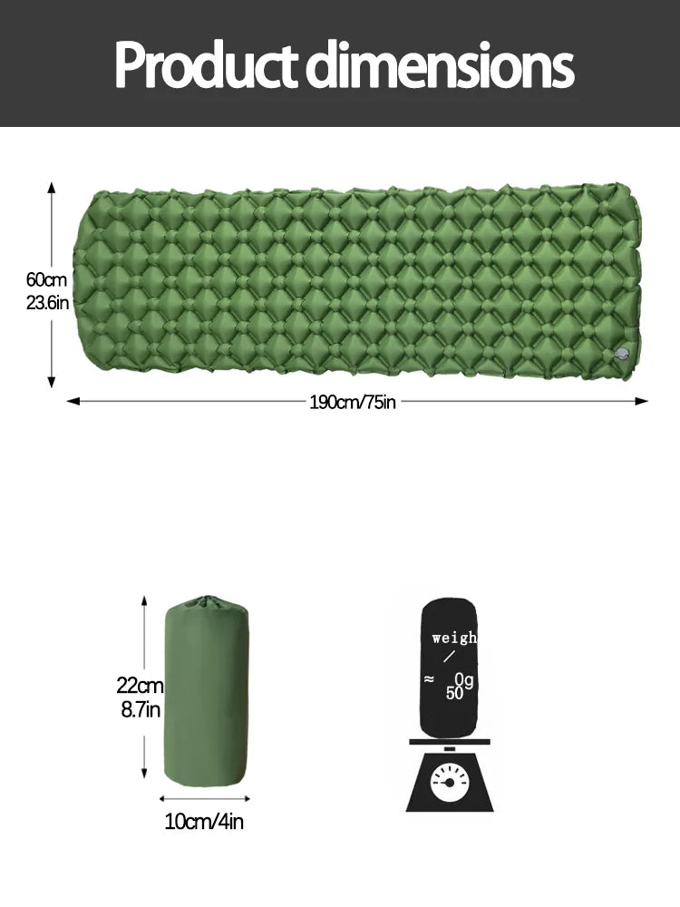 Camping Inflatable Mattress in Tent Folding Camp Bed Sleeping Pad