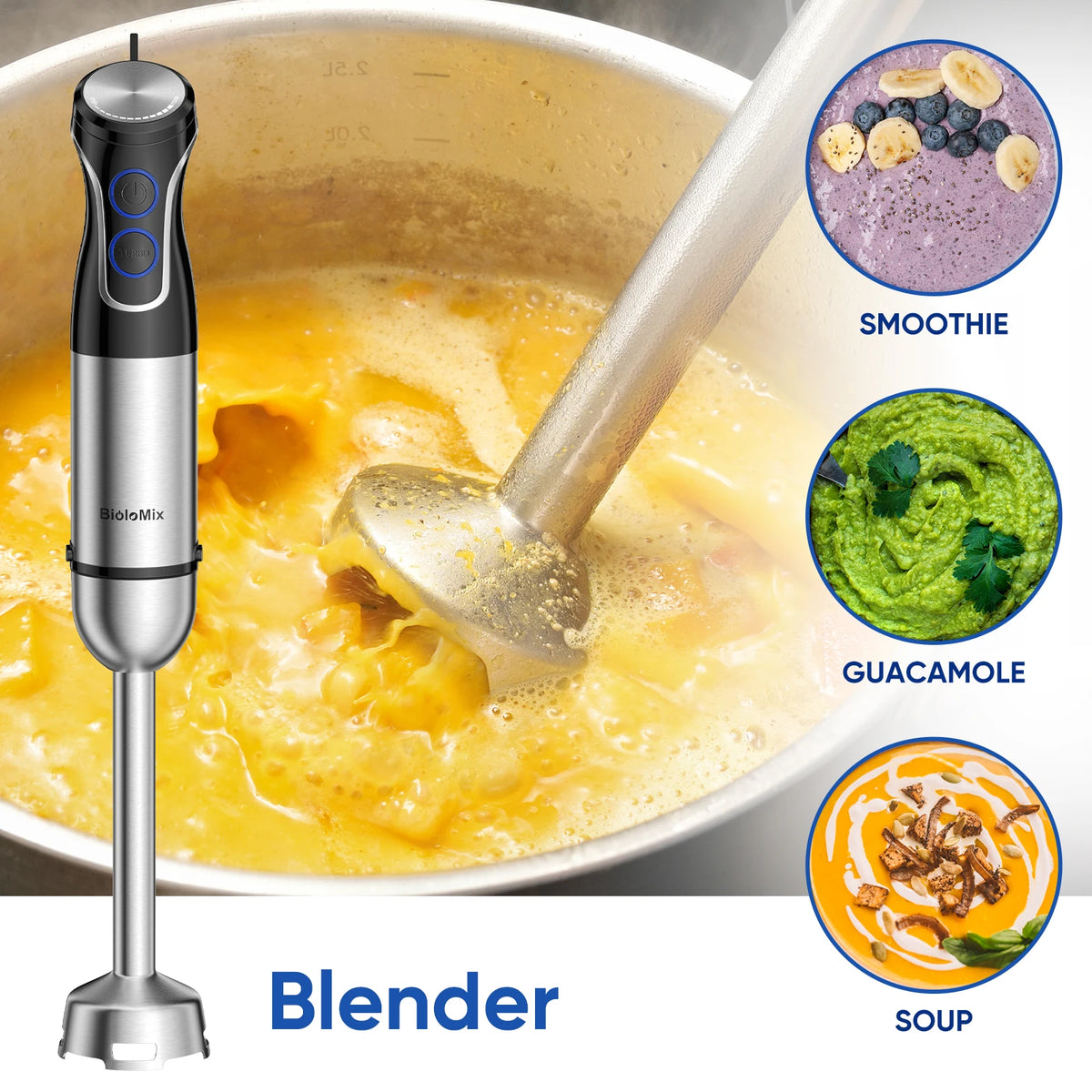 BioloMix HB-3315 5-in-1 Immersion Blender, 1500W