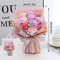 Artificial Soap Flower Preserved Bouquet Pink Rose Realistic for Mothers Day Valentines Day Anniversary Romantic Gift Decoration