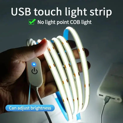 LED COB USB Strip Light – Touch Dimmer Indoor Lighting