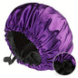 Women's Fashion Bonnet Soft Silk Smooth Double Layered Button Adjustable Hair Hat for Daily Home Comfortable Sleep Hat