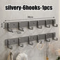 Heavy-Duty Adhesive Wall-Mounted Towel and Clothes Hook - No-Drill Stainless Steel Multi-Hook for Bathroom and Kitchen