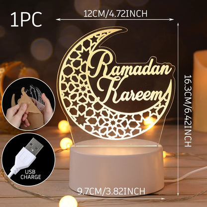 EID Night Light Mubarak Ramadan Decoration For Home 2025 Islamic Muslim Party Decor Ramadan Kareem Happy Eid Al Adha Ramadan