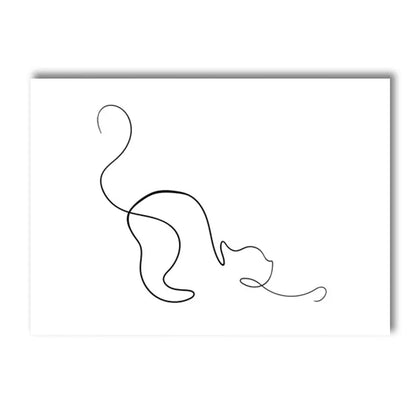 Abstract Pet Dog Cat Poster Canvas Painting Line Drawing Wall Poster Black White Minimalist Art Prints Nordic Picture Home Decor