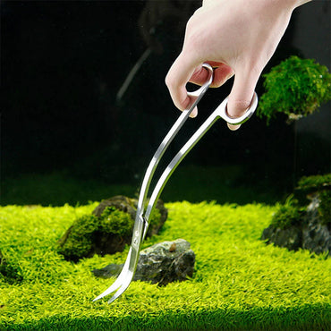 Stainless Steel Aquarium Plant Tool Set — 25 cm Scissors, 27/38/48 cm Tweezers & 32 cm Spatula (9.8–18.9 in)