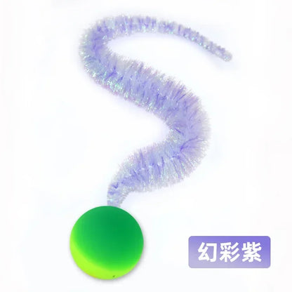 Interactive Cat Toy Colorful Bouncing Caterpillar Teaser Ball for Indoor Cats