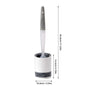 Refillable Silicone TPR Toilet Brush with Water Spray, 40 cm (15.7 in) Long Handle, Wall-Mounted Bathroom Cleaner