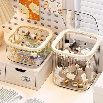 Waterproof Multifunctional Hair Accessory Organizer with Lid Pop Lid Desktop Multi-Purpose Storage for Beauty Essentials
