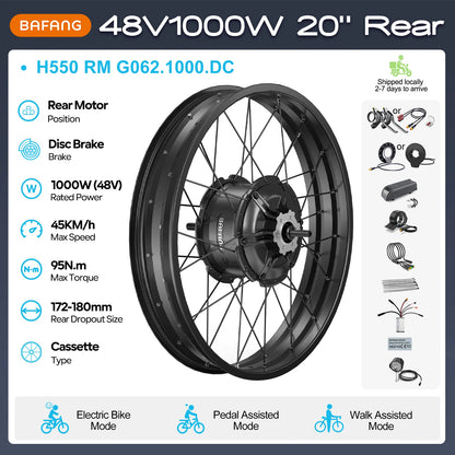 BAFANG Rear Hub Motor Conversion Kit, 500–1000W Options