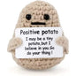 Funny Crochet Emotional Support Coffee Doll With Card Desktop Ornament Handmade Knitted Coffee Dolls Christmas Gifts Home Decor