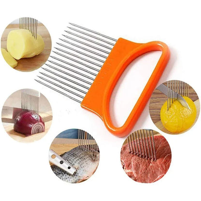 1-Pack Onion Holder Fork & Vegetable Slicer, Tomato Cutter Safe Cutting Tool for Kitchen