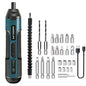 Cordless Electric Screwdriver 3.6V Rechargeable 1300mAh Mini Drill with 6.35mm (1/4") Chuck & Dual LED