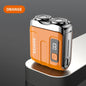 Mini Rechargeable Electric Shaver – Digital Display Dual Rotary Blades & Trimmer, Waterproof Travel Shaver (60 Min Run Time)
