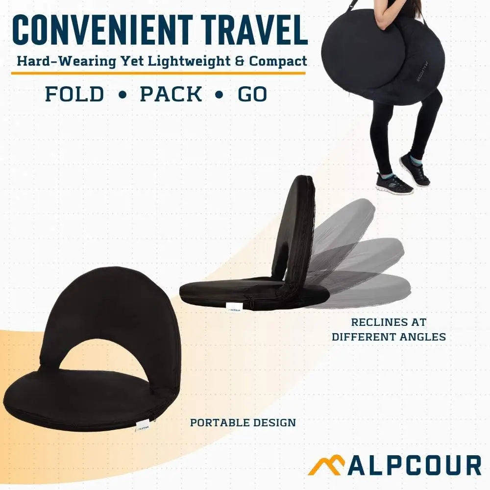 Alpcour Reclining Stadium Seat - Waterproof, 6-Position Comfort