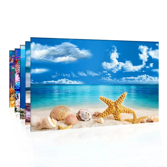 3D Double-Sided Waterproof Aquarium Background Sticker - Fish Tank Ocean Plant Aquascape Poster