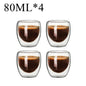 Double Wall High Borosilicate Glass Mugs - Insulated Heat-Resistant Coffee & Tea Cups (2-18 pcs Set)