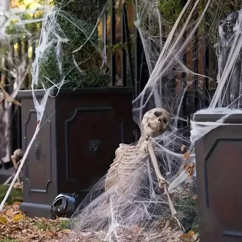 Cotton Spider Web Halloween Decoration - 6 Colors