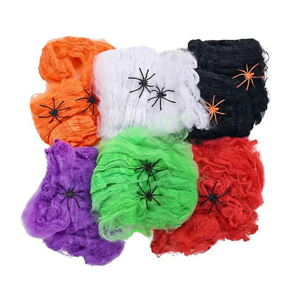 Stretchy Spider Web Halloween Decoration with Spider