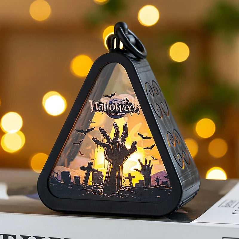 Halloween Atmosphere Decoration Light – Witch, Pumpkin, Castle & Ghost Hand Designs for Bedroom, Garden & Party Decor – 4 Styles