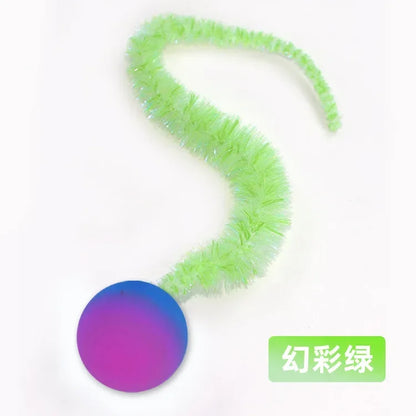 Interactive Cat Toy Colorful Bouncing Caterpillar Teaser Ball for Indoor Cats