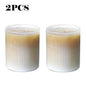 300ml (10 fl oz) Japanese Striped Origami Glass Cup, Transparent Multi-Purpose Drinkware for Coffee, Bubble Tea and Whiskey