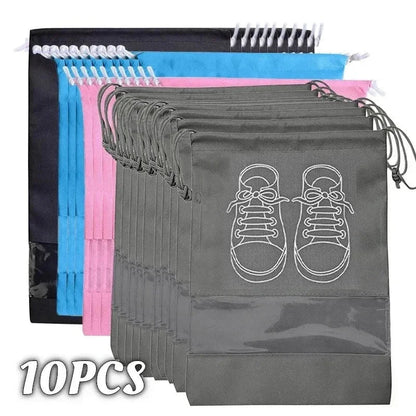 5PCS Travel Shoe Storage Bags – Waterproof Non-Woven Large Capacity