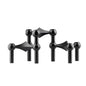Nordic 3-Arm Metal Taper Candle Holder - Modern Vintage Candelabra for Skinny Stick Candles (Fits ≤1.2 cm / 0.47 in)